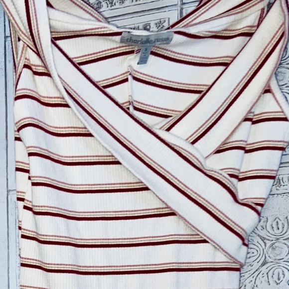 GUC Charlotte Russe Sz-S Body-Suite/Top- Cute Asymmetrical Twisted V-Neck Front - Picture 6 of 16